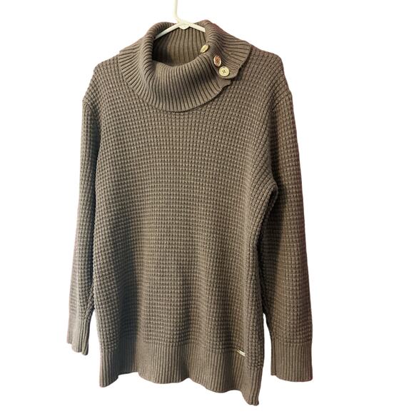 Calvin Klein XL Sweater Green/ Gray Waffle Pattern - Picture 1 of 10